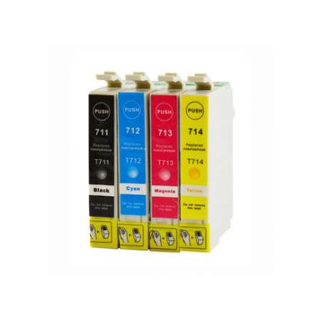 Multipack 10 Cartuchos de tinta Epson T0711/2/3/4 compatibles